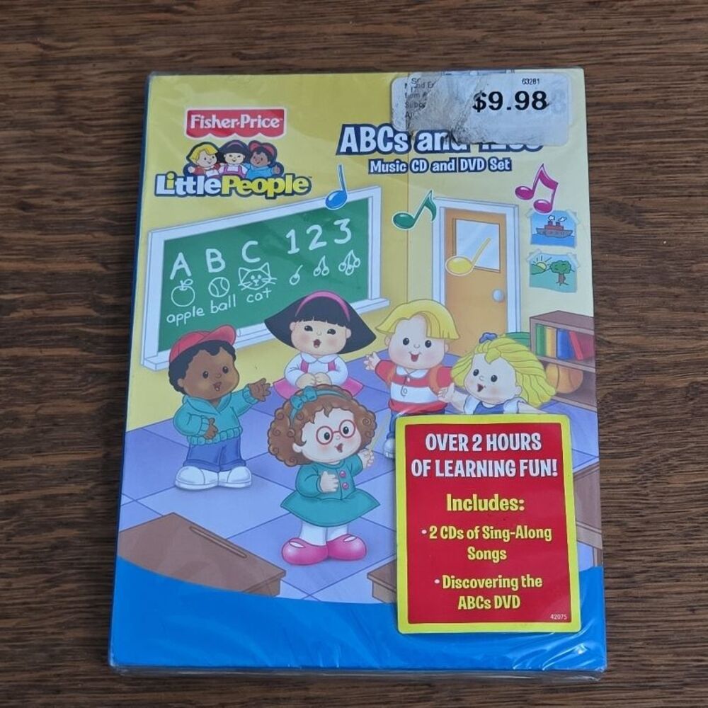 NWT Fisher-Price Little People ABCs 123s Music CD DVD Set Educational